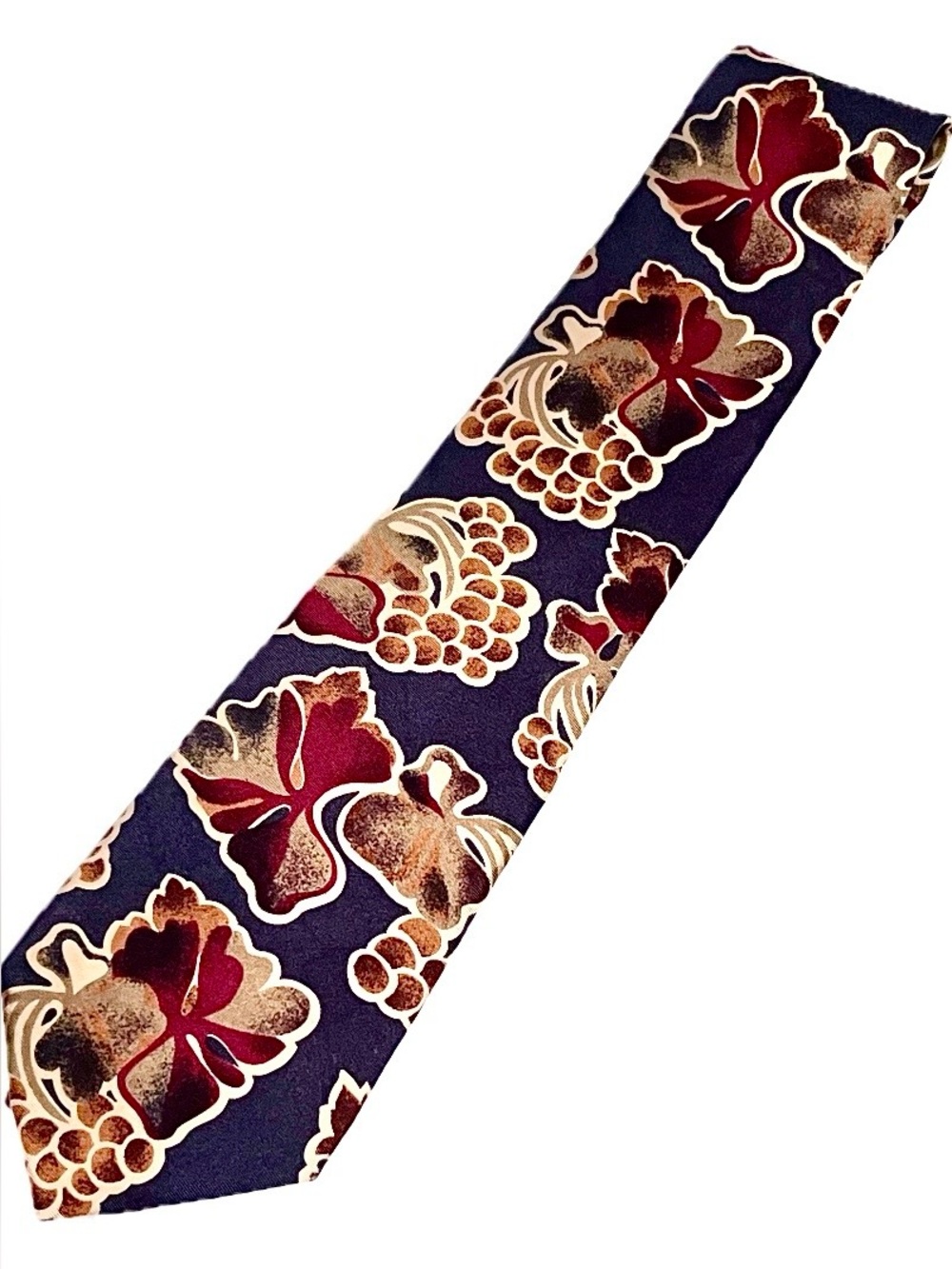 Christian Dior Monsieur Vintage Tie 100% Italian Silk Made in USA Navy Burgundy